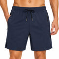 Herren Badeshorts Größe L aus Textil in Dunkelblau mit Reißverschlusstaschen und Kordelzug