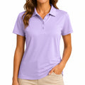 Damen Poloshirt L Flieder Kurzarm klassisch