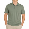 Herren Poloshirt XL aus Synthetikfaser Olivgrün Kurzarm mit Knopfleiste