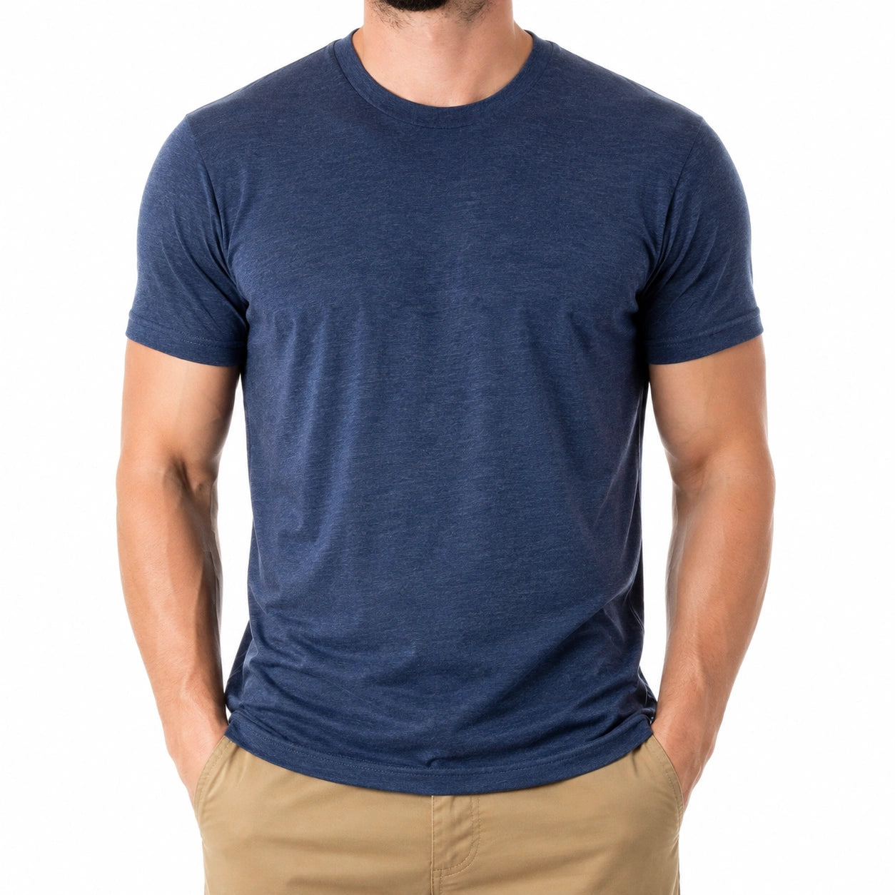Herren T-Shirt XL aus Jersey in Dunkelblau mit Rundhalsausschnitt