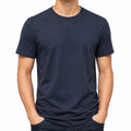 Herren T-Shirt XL Dunkelblau Kurzarm Rundhals Basic