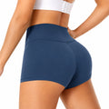 Damen High Waist Shorts Größe M aus elastischem Gewebe in Dunkelblau für Sport und Freizeit